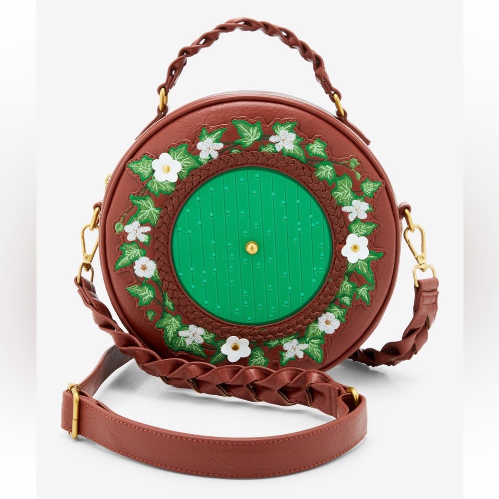 NEW Loungefly The Lord of the Rings Floral Hobbit Door Figural Crossbody Bag
